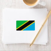 Étiquette Drapeau de la Tanzanie (En situation)