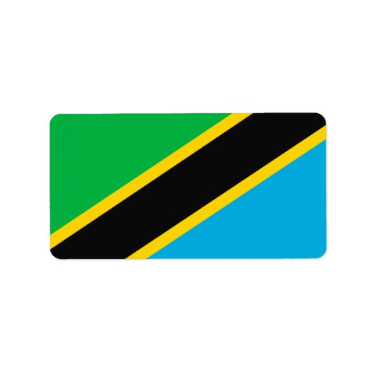Étiquette Drapeau de la Tanzanie (Devant)