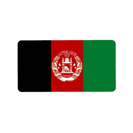 Étiquette Drapeau de l'Afghanistan (Devant)
