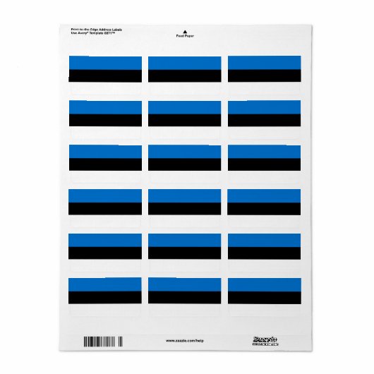 Étiquette Drapeau de l'Estonie (Feuille entière)