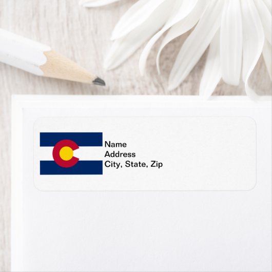 Étiquette Drapeau de l'État du Colorado (En situation)