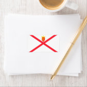 Étiquette Drapeau de l'île de Jersey (En situation)