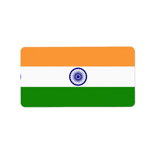 Étiquette Drapeau de l'Inde (Devant)