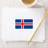 Étiquette Drapeau de l'Islande (En situation)