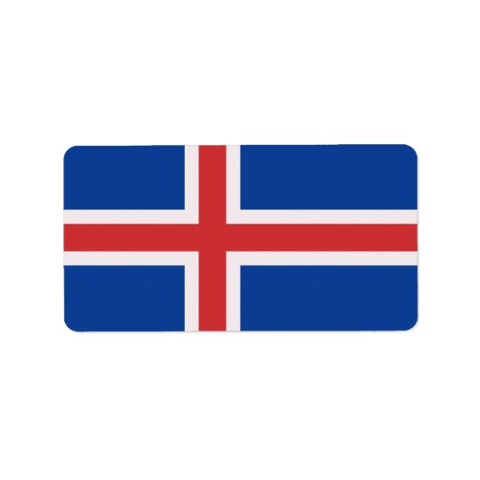 Étiquette Drapeau de l'Islande (Devant)