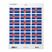 Étiquette Drapeau de l'Islande (Feuille entière)