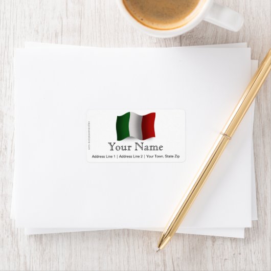 Étiquette Drapeau de l'Italie (En situation)