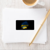 Étiquette Drapeau de l'Ukraine (En situation)