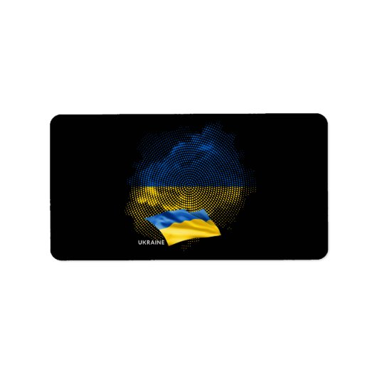 Étiquette Drapeau de l'Ukraine (Devant)