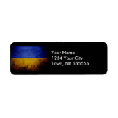 Étiquette Drapeau de l'Ukraine noire (Devant)