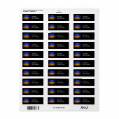 Étiquette Drapeau de l'Ukraine noire (Feuille entière)