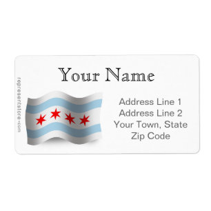 Étiquette Drapeau de ondulation de Chicago
