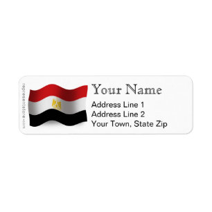 Étiquette Drapeau de ondulation de l'Egypte