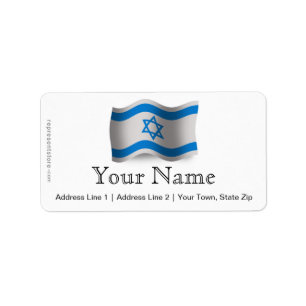Étiquette Drapeau de ondulation de l'Israël