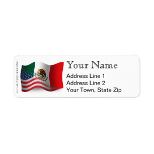 Étiquette Drapeau de ondulation mexico-américain