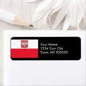 Étiquette Drapeau de Pologne (En situation)