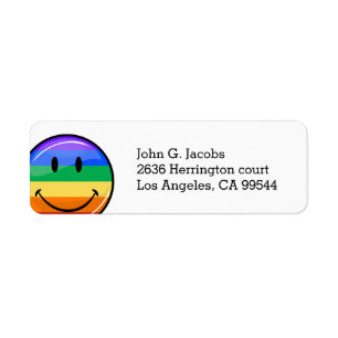 Étiquette Drapeau de sourire rond brillant de gay pride
