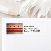 Étiquette Drapeau de Washington DC sur le vieux grain de boi (En situation)