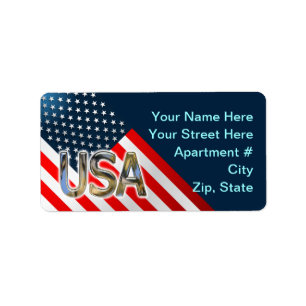 Étiquette Drapeau des Etats-Unis