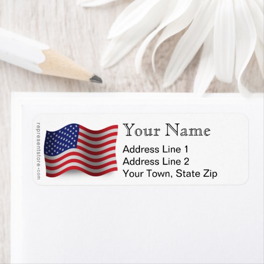 Étiquette Drapeau des États-Unis (En situation)