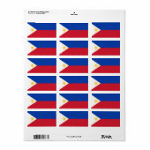 Étiquette drapeau des Philippines (Feuille entière)