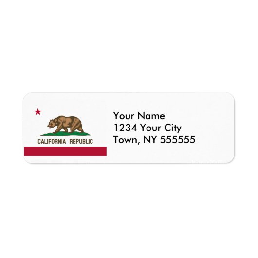 Étiquette Drapeau d'État de Californie (Devant)