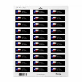 Étiquette Drapeau d'état du Texas Grunge noir (Feuille entière)