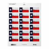 ÉTIQUETTE DRAPEAU D'ÉTAT TEXAS (Feuille entière)
