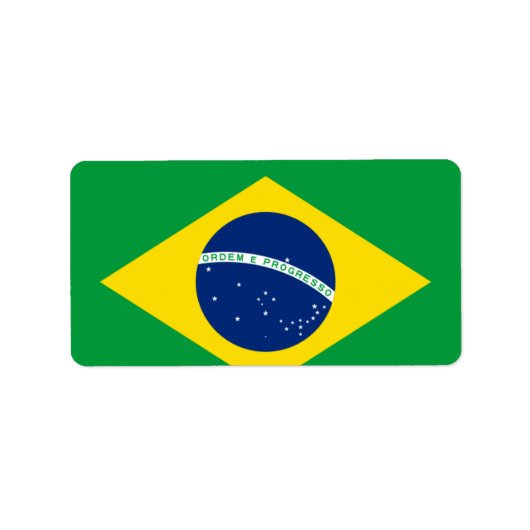 Étiquette Drapeau du Brésil (Devant)