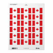 Étiquette Drapeau du Canada (Feuille entière)
