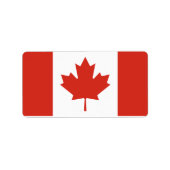Étiquette Drapeau du Canada découpé sur mesure  (Devant)