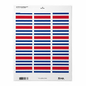 Étiquette Drapeau du Costa Rica (Feuille entière)