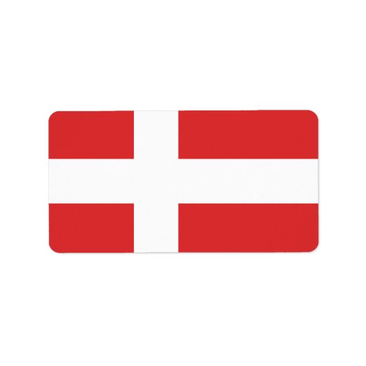 Étiquette Drapeau du Danemark (Devant)