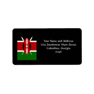 Étiquette Drapeau du Kenya Afrique
