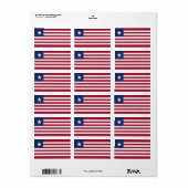 Étiquette Drapeau du Libéria (Feuille entière)