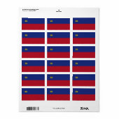 Étiquette Drapeau du Liechtenstein (Feuille entière)