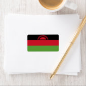 Étiquette drapeau du Malawi (En situation)