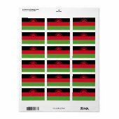 Étiquette drapeau du Malawi (Feuille entière)