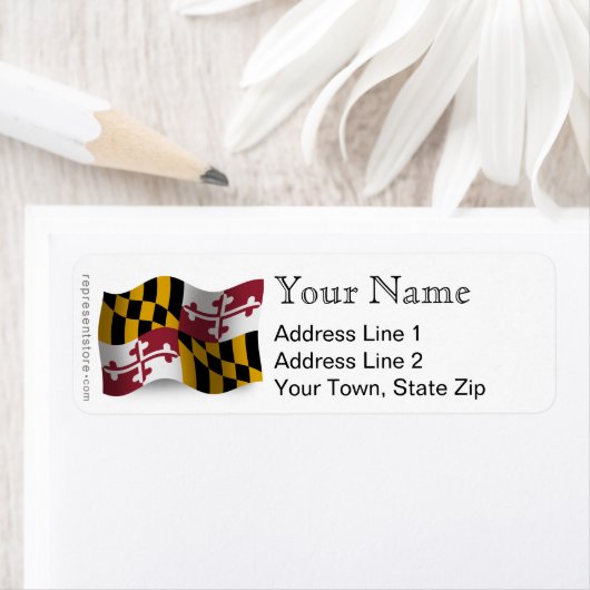 Étiquette Drapeau du Maryland (En situation)