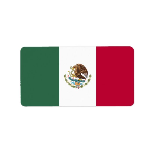 Étiquette Drapeau du Mexique (Devant)