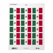 Étiquette Drapeau du Mexique (Feuille entière)
