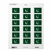 Étiquette Drapeau du Pakistan (Feuille entière)