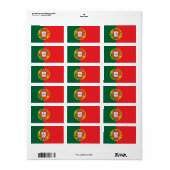 Étiquette Drapeau du Portugal (Feuille entière)