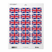 Étiquette Drapeau du Royaume-Uni (Feuille entière)