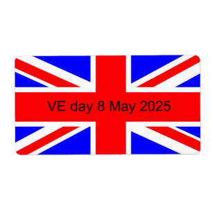 Étiquette Drapeau du Royaume-Uni VE jour 2025