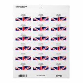 Étiquette Drapeau du Royaume-Uni + vos idées (Feuille entière)