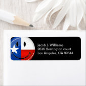 Étiquette Drapeau du Texas souriant (En situation)