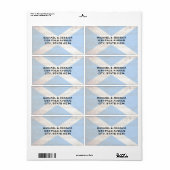 Étiquette Drapeau écossais sur le vieux grain de bois (Feuille entière)