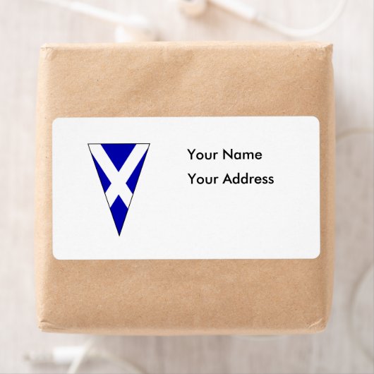 Étiquette Drapeau écossais : Triangle de Bunting (En situation)