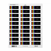 Étiquette DRAPEAU EN COURBE - STRIPES - couleurs LGBT (Feuille entière)
